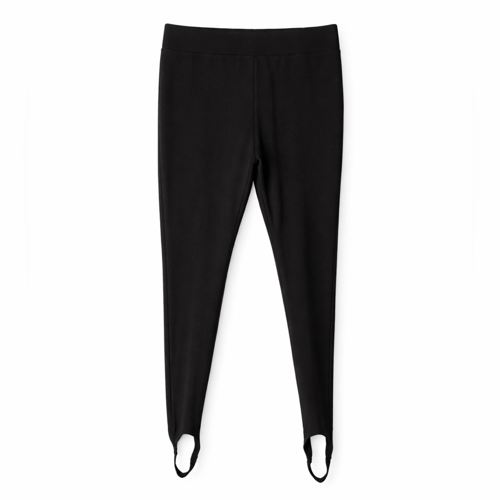 Chico's Black Leggings with Stirrup Design